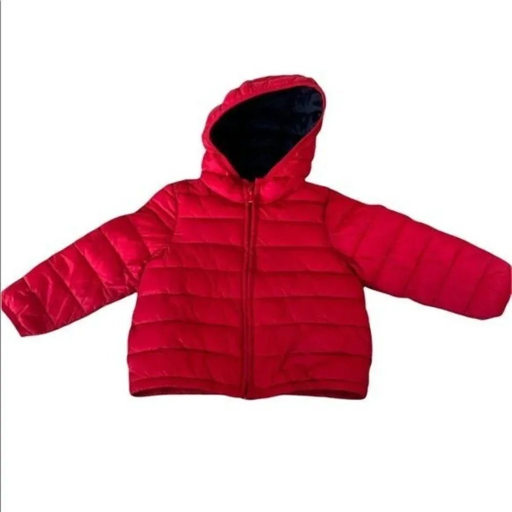 Old Navy Red Puffer Hooded Jacket Toddler 2T
